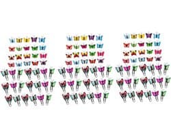 Vlinder Punaise Clips - Decoratieve Pins - Foto's Bevestigen - Set van 60 stuks - 4 cm breed - Diverse kleuren