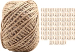 Houten Knijpers - Kledinghangers Decoratie - Knutselen en Versieren - Natuurlijk Hout Milieuvriendelijk - 250 Stuks - Houtkleur — thumbnail 1