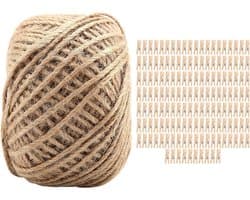 Houten Knijpers - Kledinghangers Decoratie - Knutselen en Versieren - Natuurlijk Hout Milieuvriendelijk - 250 Stuks - Houtkleur