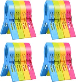 Kledingknijpers - Waslijnpinnen - Handdoeken Vastzetten - Windproof Antislip - 16 Stuks - Multicolor — thumbnail 1