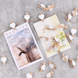 Houten Hartknijpers - Kleine Pinnen - Decoraties Maken - Natuurlijk Hout - 100 Stuks - Wit — thumbnail 2
