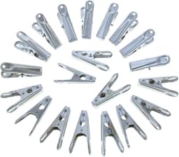 Roestvrijstalen Wasknijpers - Duurzame Kledingknijpers - Kleding Drogen - Zachte Grip Kunststof Pads - 6 cm - Zilver — thumbnail 1