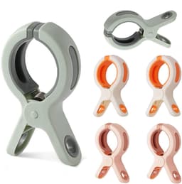Dailygoods- Knijpers Jumbo Formaat - Handdoekclips Winddicht - Handdoekklemmen Strandstoelen - Antislip Rubberen Afdichtingen - 6 Stuks - Geschikt voor Beddengoed en Wasgoed — thumbnail 1