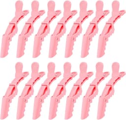 Haarklemmen Set - Alligator Clips - Haar Styling - Professionele Grip - 14 Stuks - Roze — thumbnail 1
