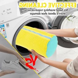 Set van 2 Schoenwaszakken voor de Wasmachine, Ideaal voor Sneakers en Sportschoenen, 360° Reiniging met Fleecevoering, Geschikt voor Droger en Multi-Laundry Gebruik — thumbnail 4