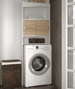 Kast Voor Wasmachine/toilet Splash - Wit/eik - Symbiosis - Wasmachine Ombouw - Wit; Bruin - Spaanplaat — thumbnail 1