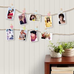 Allecto Plus - Set van 30 hartvormige houten knijpers met fototouw en spijkers - Kleurrijke wasknijpers voor doe-het-zelf decoratie - Creatieve foto's - Sporenloos ophangen — thumbnail 2