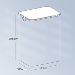 Wasmand - kleding verzamelaar - wasbak - 130L capaciteit - 52 cm x 38,5 cm x 70,5 cm - Duurzaam Oxford & Bamboo Design — thumbnail 2