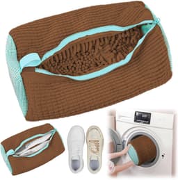 Wasmachine, multifunctionele schoenenzak, wasmachine, herbruikbare sneakers, waszak voor alle soorten schoenen, beschermt zowel schoenen als wasmachine (chocoladebruin) — thumbnail 1