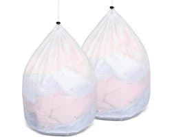 Waszakken wasmachine 30 x 40 cm, wasnet fijnmazig met trekkoord, waszakset voor ondergoed, sokken, gevoelige kleding, herbruikbaar