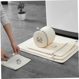 Waszakken - Waszakken Set - Wasnet - Wasnetjes - BH waszak - Lingerie waszak - Kledingbescherming - Wasmachine - Bescherming - Organizer - Travel Organizer - Mesh - Fijnmazig - Honeycomb - Luxe - Borduurwerk - Beige - Set van 6 — thumbnail 2