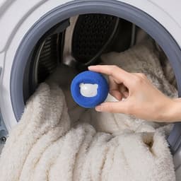 Wasbal met spons, blauw, voor kledingverzorging — thumbnail 4