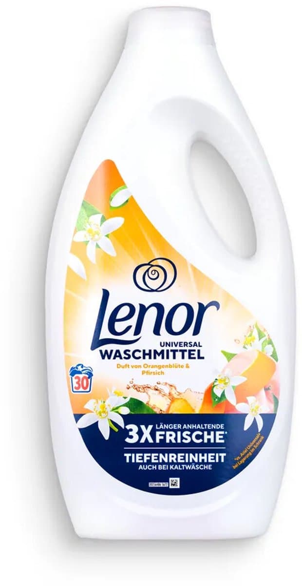 Lenor Vloeibaar Wasmiddel Orange Blossom & Peach 30 Wasbeurten - 4 x 1,5 l - Voordeelverpakking — afbeelding 1