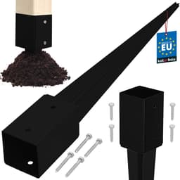 Kotarbau Serie - Stalen Paalbasis - Zwart - Voor Pergola en Prieel - 81 x 81 x 750 mm — thumbnail 1