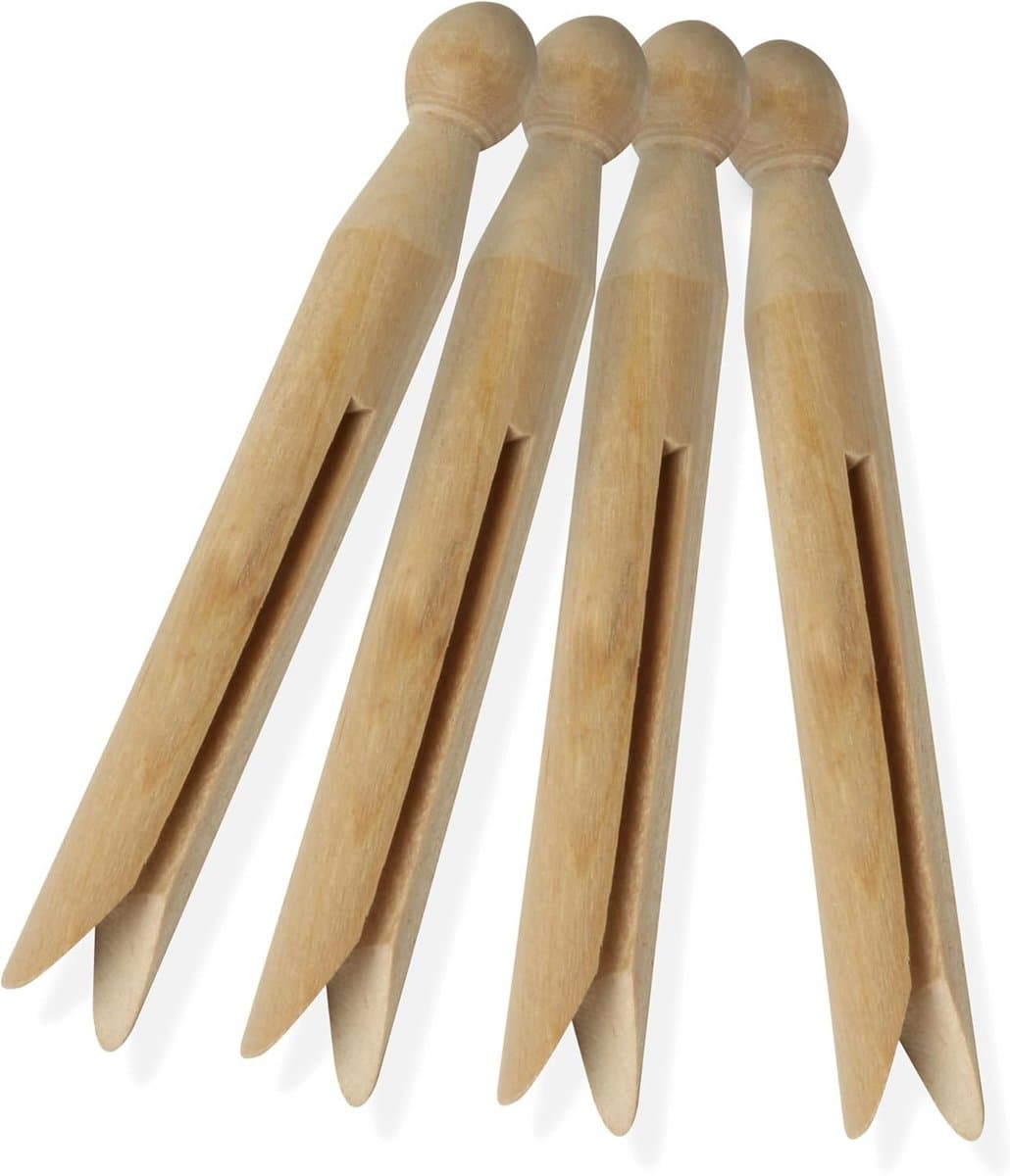Houten Wasknijpers Traditioneel Set van 100 Stuks Natuurlijk — afbeelding 1