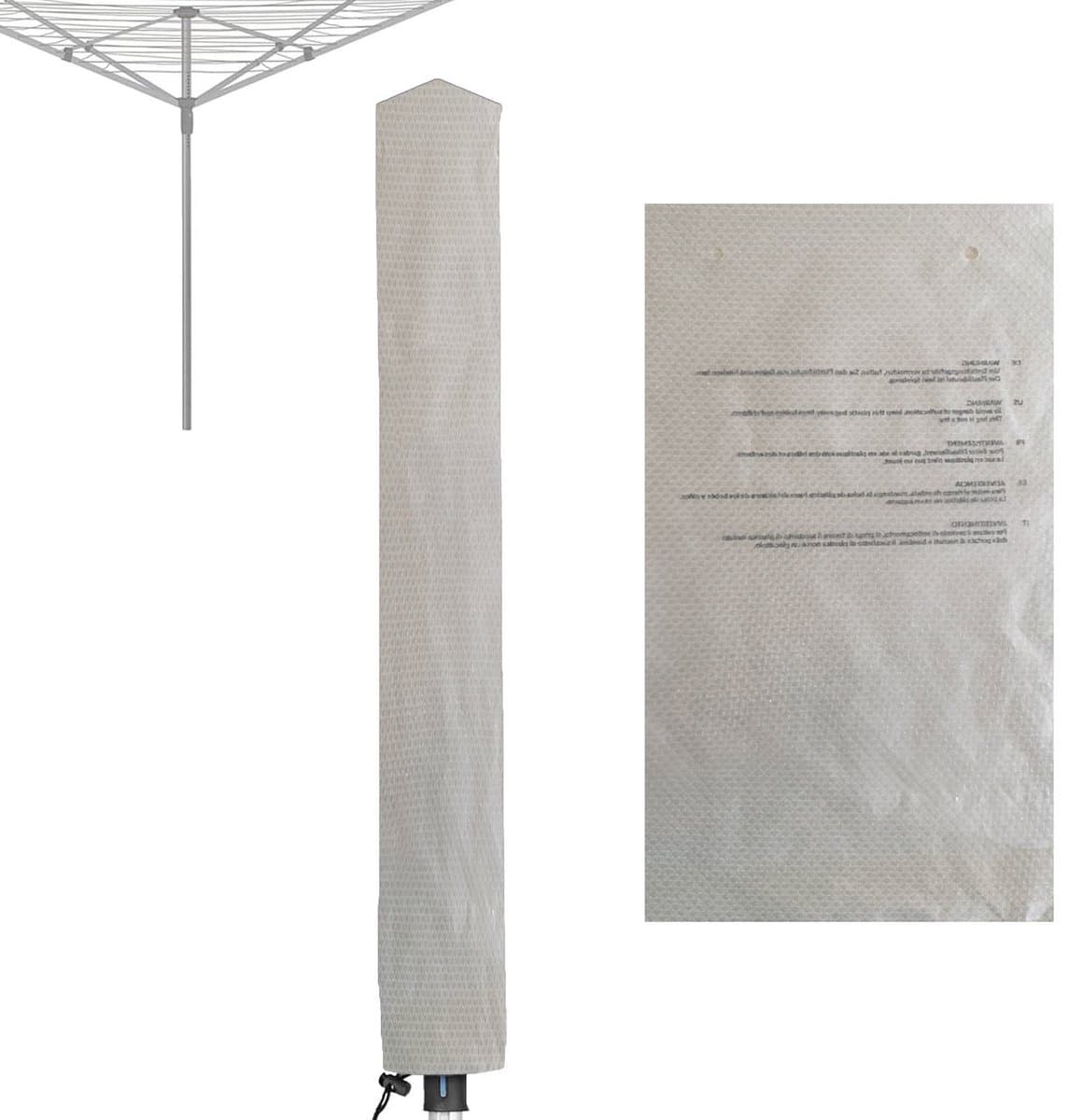 STILVORA Droogmolenhoezen - Outdoor Droogrek Beschermhoes Met Trekkoord En Sterke Zijrits - 600D Oxford - 16×16×180 cm - Grijs — afbeelding 1