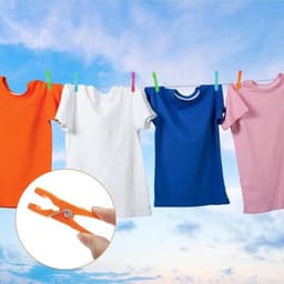 Kleurige plastic wasknijpers, ideaal voor wasmanden en wasknijperzakken, antislip en windbestendig, perfect voor handdoeken en kleding — thumbnail 3