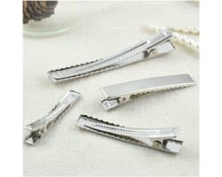 Metalen Haarspelden - Krokodillenklemmen Alligator Clips - Haar Styling - Glad en Duurzaam - 60 mm - Zilver