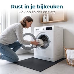Cheqo® Anti Trillingsmat Wasmachine en Wasdroger - Antislipmat - Trillingsdemper - Geluidsdempende Mat - Anti Vibratiemat - Dempingsmat - Wasmachine Onderlegger - Vloerbeschermingsmat voor Vaatwasser en Fitnessapparaat - Trilmat - Grijs — thumbnail 4