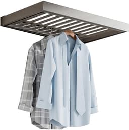 Uittrekbaar Droogrek - Kledingrek Kast - Ruimte Besparen - 30kg Draagvermogen - 860-910mm Breedte - Zilver — thumbnail 1