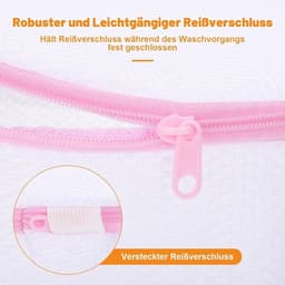 SnelShoppen - Pack van 3 Wasnetten voor Bh's en Ondergoed, 18 x 20 cm, Roze Waszakken met Verborgen Rits, Dikke Herbruikbare Waszakken voor Ondergoed, — thumbnail 2