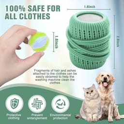SnelShoppen - Dierenhaarverwijderaar 13 stuks - Herbruikbare Pluisballen voor Wasmachine - Anti-Pluisballen en Drogerballen - Groen - Effectief Honden — thumbnail 4
