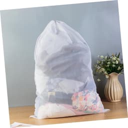 Wasnet Opbergtas - Kleding Netje - Kleding Beschermen - Dichtgebreid Gaas - 90 x 60 cm - Wit — thumbnail 2
