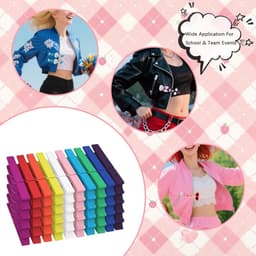 50 Set Cheer Pins Spirit Clips, Houten Cheer Wasknijpers voor Rugzakken Decoraties Inclusief Mini DIY Hars Eendjes Glazen Gekleurde Kralen Bogen voor Cheer Team Cadeaus — thumbnail 5