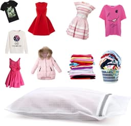 Thijox - 3-delige set wasnetten voor wasmachines, waszakken met ritssluiting, 50 x 60 cm, polyester, wit gaas, ideaal voor ondergoed, blouses, beddeng — thumbnail 5