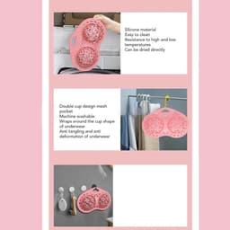siliconen lingerie-waszak voor wasmachine, mesh-waszak voor fijne was, voorkomt vervorming voor A-38D cup-bh's, ondergoedbeschermer voor wassen — thumbnail 3
