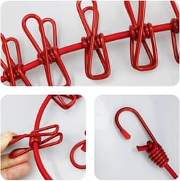 Waslijn met Clips - Drogere Lijn Uittrekbaar - Kleding Drogen Buiten - Weerbestendig Ontwerp - 1.8 meter - Blauw — thumbnail 5