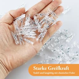 105 Stuks Hangende Clips, Mini-Klemmen, Doorzichtige Wasknijpers, Transparante Plastic Klemmen Voor Het Ophangen Van Foto's, Lichtkettingen — thumbnail 5