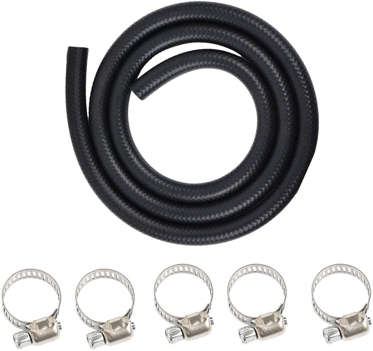 Benzineslang 1 Meter met 6mm binnendiameter en 5 slangklemmen — afbeelding 1