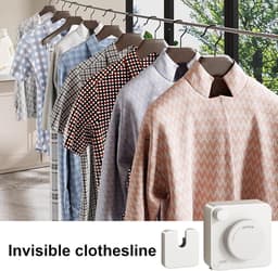 Intrekbare Waslijn - Droogtouw Uitschuifbaar - Kleding Drogen - Geen Doorzakken - 4.8 Meter - Wit — thumbnail 5