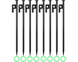 SnelShoppen - Pack van 8 Grondankers, Grondankers 30 cm, Stevige Metalen Haringen, Stormbestendig voor Outdoor Camping, Hiken, Tuin, Festiviteiten