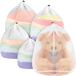ecooe 5 stuks waszak voor wasmachine, XL wasnet met koordstopper - 1 extra grote, 2 grote, 1 middelgrote en 1 kleine waszak voor blouse babykleertjes rugzakrokken voor terug naar school slaapzaal etc — thumbnail 2