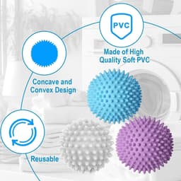 12 stuks drogerballen, wasbal voor wasmachine, herbruikbare wasbal, drogerballen voor wasmachine, drogerballen, pluizige was, drogerbal — thumbnail 5