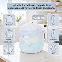 Waszakken wasmachine 40 x 50 cm wasnet set met koordstopper, fijnmazige waszak voor kleding, overhemden, T-shirts, herbruikbaar — thumbnail 5