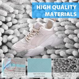 2 Stuks - Schoenenzak, Waszak Voor Wasmachine, Anti-Vervorming Met Ritssluiting, Schoenen, Netschoenen, Waszak Voor Sneakers (Grijs) — thumbnail 5