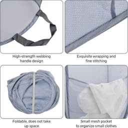 Foldable Laundry Basket, Pop Up Laundry Basket with Handles, Large Folding Laundry Basket, Dirty Clothes Storage - ShopVlot — thumbnail 4