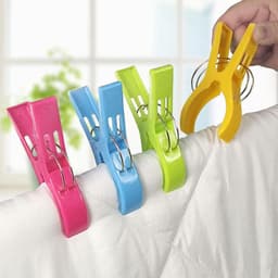 SnelShoppen - 8 Pcs Kleurige Grote Klemmen, Plastic Handdoek Clips voor Strandhanddoeken, Badhanddoeken, Kleden, Kleding, 12cm x 9cm, Lichtgewicht en — thumbnail 3