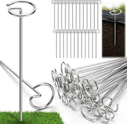 Roestvrijstalen grondankers van 4 mm voor onkruiddoek en tuinvlies - 25 stuks voor camping en tuinondersteuning — thumbnail 1