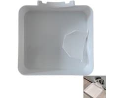 2-stuks Afvoerbak voor de wasmachine - Lekbak voor de wasmachine - Overloopbeveiliging voor de vloer - Kunststof - 18x17,8x4,5 cm - Voor gebruik in wasruimtes en kelders om overlopen van waswater te voorkomen - Wit