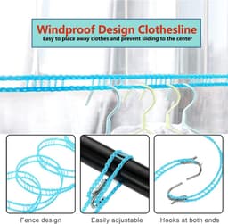 Kledinglijn 5 m - elastisch nylon - winddicht - ideaal voor camping - ShopVlot — thumbnail 5