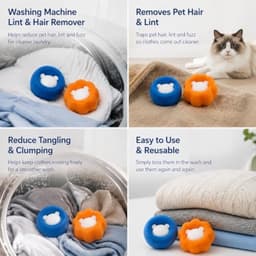 Set van 8 Herbruikbare Anti-Haar Ballen voor Wasmachine — thumbnail 5