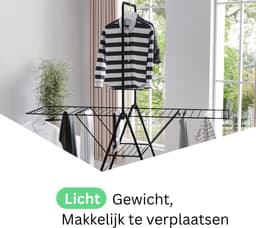Wasophoogte® Wasrek - Droogrek - Rekkie plus Zwart - 25m drooglengte — thumbnail 5