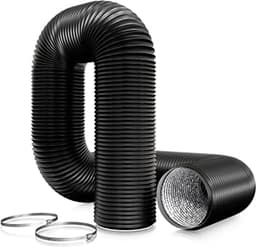 Afvoerslang - Ventilatiebuis - Lucht Afvoeren - Flexibel En Stevig - 150 mm x 3 meter - Zwart — thumbnail 1