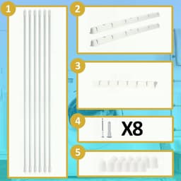 Plafondwasdroger - Ruimtebesparend droogrek 6 x 110 cm voor badkuip - Badkameraccessoires - Plafondmontage - Wit — thumbnail 3