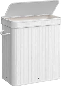 Wasmand met Deksel 100 liter Met Handgrepen - Wasverzamelaar Bamboe - Met Uitneembare en Machinewasbare Waszak - Voor Keuken, Slaapkamer, Woonkamer - Naturel - LCB063N01 — thumbnail 2
