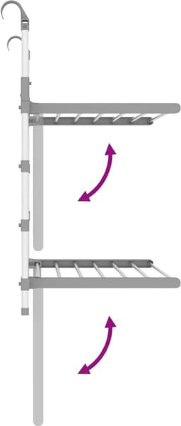 vidaXL - Droogrek - voor - balkon - 54x25x42 - cm - aluminium — thumbnail 4